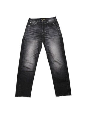 Saint Laurent Denim Pants Uncut Black Gray Silver